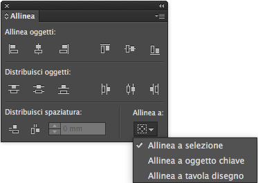 Allineare oggetti in Illustrator